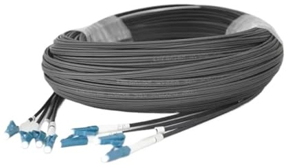 JGFDHKY Cavo patch in fibra ottica monomodale LC-LC per esterni, 10-500 m, 4 core, G652D(Black 120 m)