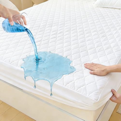 Matratzenschoner Wasserdicht,180 x200 cm Atmungsaktive Matratzenbezug Matratzen-Schutz Nässeschutz Spannbetttücher für 4–28 cm Breite