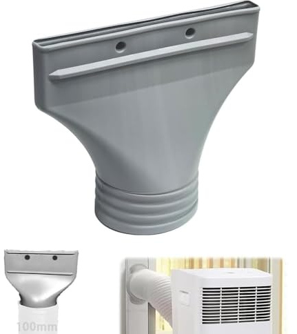 Klimaanlage Abluftschlauch Adapter Flach, Abluftschlauch Klimagerät Adapter 100mm für Fenster, Zubehör für Mobile Klimaanlage, Abzug, Trockner, Auto