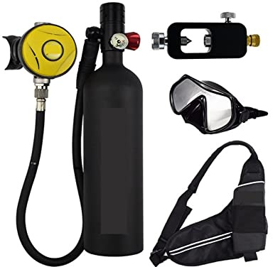 LLOOPK Tanque de Buceo, Equipo De Buceo 1000ML Portátil Rebreather(Nero)