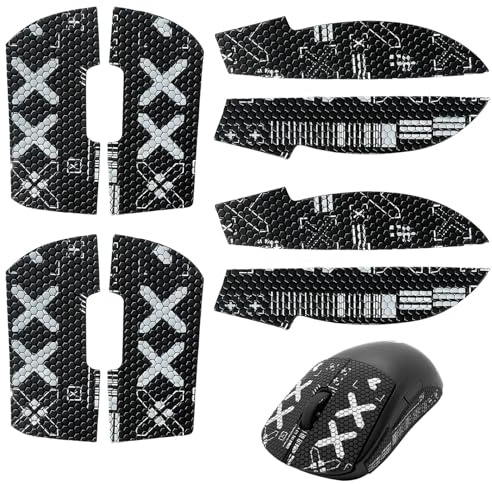 Sqxaldm 2 Set Mouse Grip Tape Set kompatibel mit Logitech G Pro X Superlight Drahtlose Maus, Ultrathin Selbstklebend Schweißabsorbierend rutschfest Gaming Maus Zubehör Schwarz Komfort beim Gaming