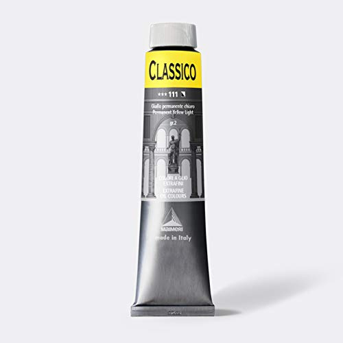 Maimeri Oil Paint, Classico Permanent Yellow Light, 111 324111, 6.8 fl oz (200 ml)