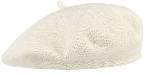 Lipodo Biskaya Baumwollbaske Damen - Baskenmütze aus 100% Baumwolle - Mütze One Size (53-58 cm) - Franzosenmütze Frühjahr/Sommer cremeweiß