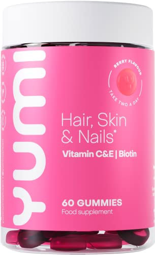 Yumi Biotin Gummies for Hair, Skin & Nails - Mixed Berry Flavour, 5000µg, 60 Vegan & Gluten-Free Gummies