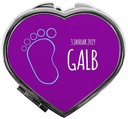 LolaPix Herz Taschenspiegel personalisiert mit Ihrem Foto, Namen, Text, Bild. Verschiedene Ausführungen und Formen. Originelles Geschenk für Mama. Mutter Druck Junge