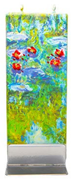 flatyz Flache besondere Kerzen Claude Monet - Seerosen. Handgemacht, geruchsneutral. Kerzen Lange brenndauer 3-4 Stunden, 60x10x150mm. Perfekt als besonderes Geschenk, Kerzen deko.