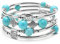 YooAi Wickelarmband Böhmische Perlen Armband Multicolor Türkis Elastische Stapelbar Anhänger Armband für Frauen Turquoise