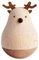 VOSAREA Holz Spielzeug Stehauffigur Stehauf Pinguin Bär Rentier Figur Dekofigur Rassel Babyspielzeug Kinder Holzspielzeug