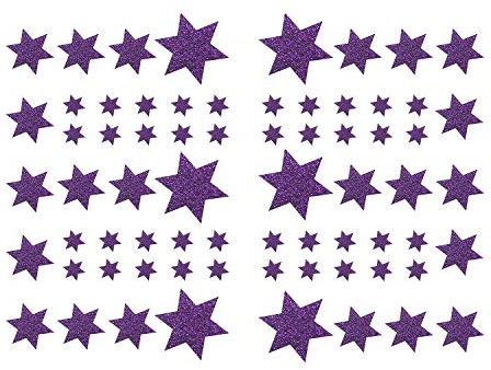 Oblique Unique® Weihnachts Sterne Sticker Aufkleber - Deko Weihnachten - Farbe wählbar (Lila)