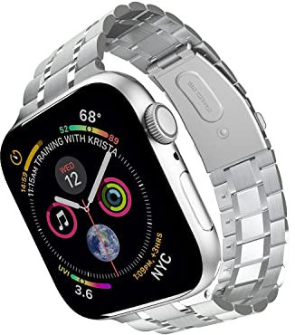 ARTCHE 49mm 45mm 44mm 42mm Watch Strap for Apple Watch, Stainless Steel Straps for iWatch Link Bracelet, Compatible with Apple Watch Ultra 2/Ultra Series 9 8 7 6 SE 5 4 3 2 1, Silver
