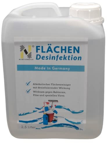 NURFUERDICH 2,5 Liter Desinfektionsmittel Schnelldesinfektion aus Alkohol Flächendesinfektionsmittel