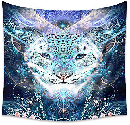 Lsimeru Wandteppich Psychedelic Bunt 150x200 Tiger Fantasy Wandbehang Abstrakte Kunst Indian Hippie Wandtuch Tapestry Wandkunst Wandtücher Wohnzimmer Décor