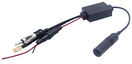 DAB + Car Splitter Adapter Aktive Antennen, Auto Antenne Antennensplitter, Antennenverstärker und Frequenzweiche, Verbindungskabel mit Sicherung, Auto Antennenadapterkabel Auto Radio Antenne,Schwarz