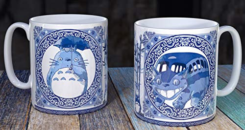 Japanese Troll Cat Blue Willow Pastiche 10oz Mug