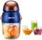 Mini robot de cuisine pour bébé mignon et petit robot de purée, hachoir à purée, bol en verre de 300 ml, bol en verre avec 8 lames électrique (bleu spatial)