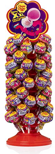 Chupa Chups XXL, Caramelo relleno de Chicle con Palo de Sabores Variados, Rueda de 60 unidades de 29 gr. (Total 1.740 gr.) 1740 g