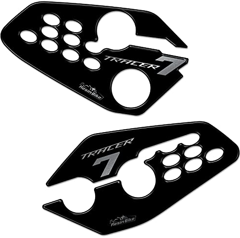 Resin Bike Adesivi Moto Compatibile con Yamaha Tracer 7 2021. Protezione Battitacco Moto da Urti e Graffi. Coppia Adesivi Resinati con Effetto 3D - Made in Italy
