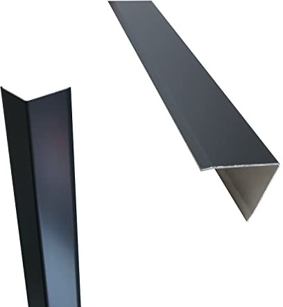 Aluwinkel anthrazitgrau Ral7016 Alu Kantenschutz anthrazit grau, 3fach gekantet, außen beschichtet 0,8mm stark (Länge: 500 mm, Schenkel: 55x55 mm) Winkelprofil grau