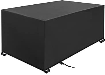 Housse Salon de Jardin 180x100x85cm Le Noir 420D Oxford Résistant À La Déchirure pour Anti-UV étanche avec Boucle Verrouillage Différentes Tailles Rectangulaire Housse de Meubles