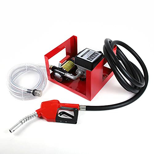 Pompe à gazole Pompe à fioul 50 L/min Auto-amorçante Diesel Pompe de station-service Auto-amorçante Pistolet avec compteur Pompe 12V 175W