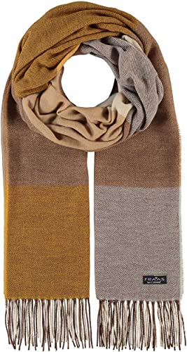 FRAAS Cashmink Schal für Damen - Weicher als Kaschmir - 58 x 200 cm - Schal mit Fransen - Blockkaro - Plaid-Design - Perfekt für den Winter - Made in Germany Golden Harvest