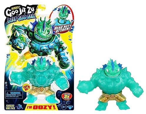 Heroes of Goo Jit Zu Deep GOO Sea Helden-Packung mit Foogoo. Super Stretchy und Dehnbare Actionfigur mit besonderer Schleimfüllung