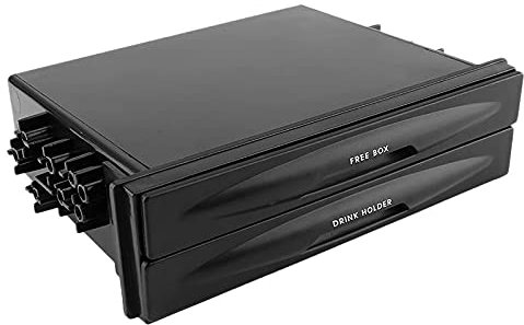 Barabesty Single Din Radio Tasche, Universal Cd Radio Tasche GeträNke Becher Halter Aufbewahrung Box Schwarz