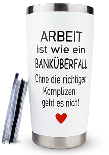 Rebundex Abschiedsgeschenk Kollegen Geschenk Abschied Kollegin Jobwechsel, Thermobecher 20 oz Lustige Geschenk Kollegin Geburtstag, To Go Becher 600ml, aus Edelstahl