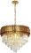 Seenvlog Modern Luxury Crystal Pendant Light Golden Crystal Chandelier Lights 5-Tier Raindrop Chandelier Light Fixture Flush Mount Ceiling Light for Dining Room Living Room Table Foyer,D60cm*H100cm