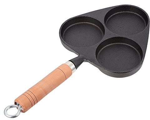 ZAANU Oeuf 1pc Burger Non-Hamburg Pan Moule Multifonction Poché Maker Poêlon Farci Steak Pot Fer Trois Cuisinière Crêpe Poignée Tasse Ronde Divisée Cuisson Fried Cast Baguettes Alliage t
