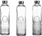 Stilvoll Wasser trinken - Oriental 1 Liter Glas Wasserflasche mit Schraubverschluss, luftdicht, Trinkflasche für Wasser, Saft im Kühlschrank, Vintage Glasflasche (3er Set Retro Mix Stripe Dot Edge)