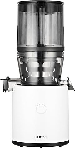 Hurom H320 Presse-agrumes lent | Pulpe ultra faible | Mains libres | Trémie pour produits entiers | Moteur silencieux | Sans BPA | Assemblage facile | Presse-agrumes à froid (blanc)
