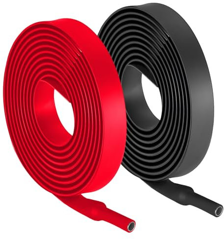 2 Stücke 3:1 Schrumpfschlauch, Ø15,4mm & 2m Länge,Schrumpfschläuche mit Kleber,Wasserdicht und Isolier,Schrumpfschlauch Meterware für Kabelisolierung,Markierung,Kabelbündelung,Reparaturen(Schwarz+Rot)