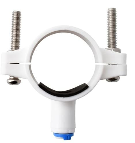 Water 40mm Drain Waste Water Pipe Clamp Saddle Valve Clips 1/4 OD Hose Quick Connection Reverse Osmosis Aquarium System