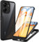 CENHUFO Coque Xiaomi Redmi 13C / Poco C65, Antichoc Housse avec Protection écran, 360° Protégé Téléphone Double Face Bumper Transparent Case Portable Intégrale Etui pour Redmi 13C/Poco C65 - Noir