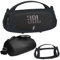 JCHPINE Silicone Cover and Travel Case for JBL Charge 4 / Charge 5 Portable Bluetooth Speaker, Black Case (NOT for Wi-Fi Version)