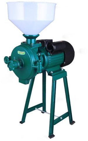 SICHENSH 2200W Elektrisch Schrotmühle, 1400r / min Getreidemühle Kaffemühle Nussmühle mit Trichter, GetreidemüHle Elektrisch Kann zum Mahlen von Mais, Weizen oder Kaffee verwendet werden (Cyanfarben)