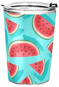Anticsao Summer Watermelon Tumbler with Lid and Straw, Insulated Stainless Steel Tumbler Cup, Double Walled Travel Coffee Mug Thermal Vacuum Cups for Hot & Cold Drinks 12oz