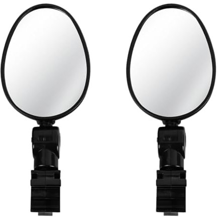 2 Pièces Rétroviseur vélo,Retroviseur Velo Guidon,Miroirs De Vélo ，Accessoire velo，Rétroviseur de Vélo Miroir Convexe 360° Réglable,Pour guidon 15mm-35mm (ovale)