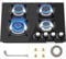 Gas Hob 4 burners, Built in Black Glass Gas Hob with Flame Out Protection,Gas Hob with Cast Iron Supports,NG/LPG Convertible