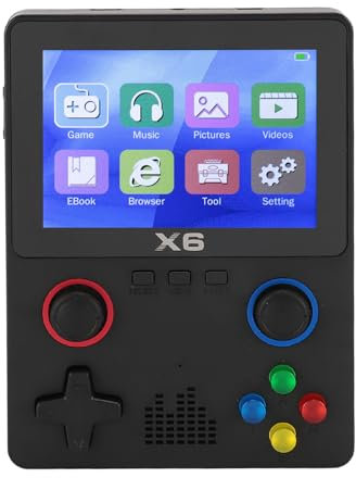 Handheld Videospiel Player, Retro Spielekonsole mit 3,5 Zoll IPS Bildschirm, 32G Speicherkarte, 2000 mAh Akku, 11 Emulatoren, TV Ausgang, Großer Bildschirmausgang (Black)
