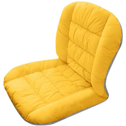 Stuhlkissen mit Rückenteil Sitz, Ergonomisches Bürokissen, Rückenkissen mit Bänder, Winter Dicker Warme Auflage Polsterauflage Gartenstuhl für Stühle Bänke in Haus und Garten, Gelb
