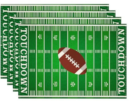Artoid Mode Sport American Fußball Rugby-Stadion 4er Set Platzsets, Saisonaler Küche Tisch Dekoration Drinnen Urlaub Party Dekor 30x45cm