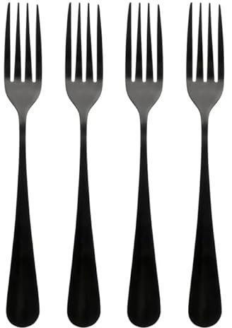 Secret de Gourmet - Lot de 4 Fourchettes en Inox Shadow 20cm Noir