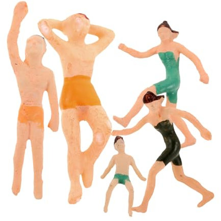 ERINGOGO 5 Pièces Décoration De Scène Miniature Les Gens De La Maison De Poupée Figurines De Personnes Âgées Petits Jouets De Piscine Miniatures Bac à Sable Mini Figurines Plastique