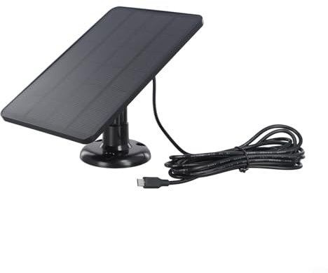 for FACULX Solar Panel for Blink Camera, 4W Outdoor Solar Charger with 9.84ft Cable, Flexible Positioning IP65 Waterproof Solar Charger for Camera Outdoor(B Black)