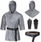 Generisch Kettenhemd Herren Mittelalterlicher Ritter Imitative Kette Coif Mittelalter Ritter Cowl Kreuzritter Kostüm Cosplay Kleidung Armschienen Taille Gürtel Set Halloween Outfit
