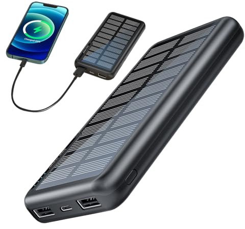 Solar Powers Bank 10000mAh, Portable Solar Phone Charger, Multi-port Fast Charging Powers Bank, Multipurpose USB Charging External Battery Pack, Lightweight Thin Charger for Travel Hiking
