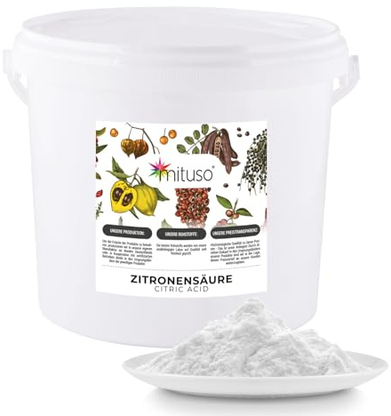 Zitronensäure Monohydrat Granulat 20kg | Lebensmittelqualität, reine Citronensäure E330 | gentechnikfrei, Säuerungsmittel ideal zum Entkalken, Reinigen, Putzen, Backen, Kochen - mituso