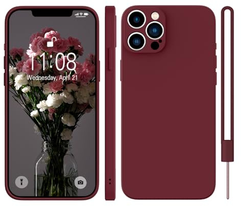 KPPIT for iPhone 15 Pro Case Silicone,Shockproof Cover with Microfiber Lining 6.1 inch,Silky-Soft Touch Full-Body iPhone 15 Pro Phone Case,Wine Red